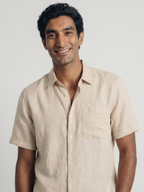 Men's Natural 100% Linen Regular Fit Shirt