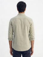 Men's Green Cotton Lycra Regular Fit Shirt
