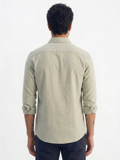 Men's Green Cotton Lycra Regular Fit Shirt