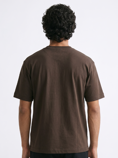 Men's Brown 100% Organic Cotton Regular Fit Tshirt