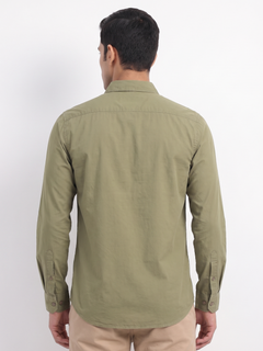 Men's 100% Cotton Regular Fit Shirt Olive