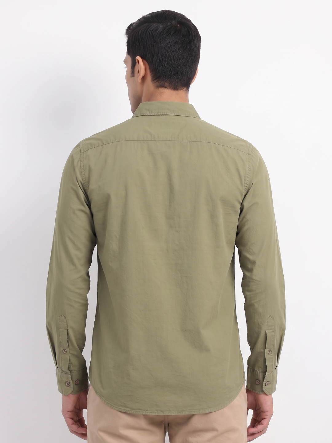 Men's 100% Cotton Regular Fit Shirt Olive