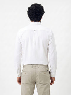 Men's 100% Cotton Regular Fit Collared Shirt White