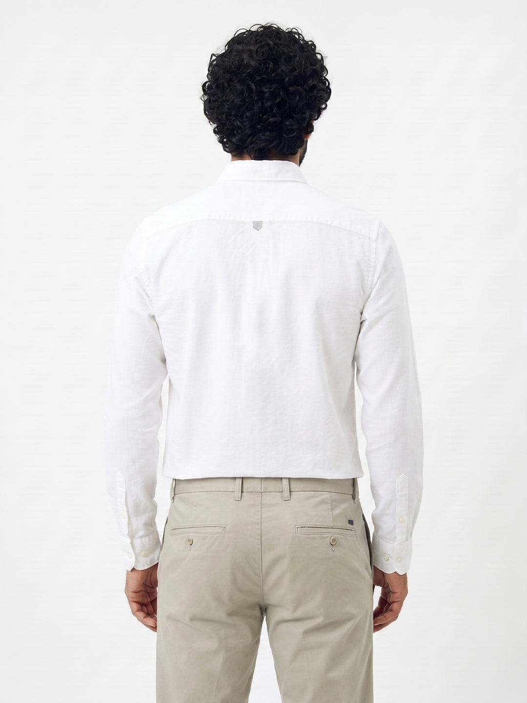 Men's White Oxford 100% Cotton Regular Fit Shirt