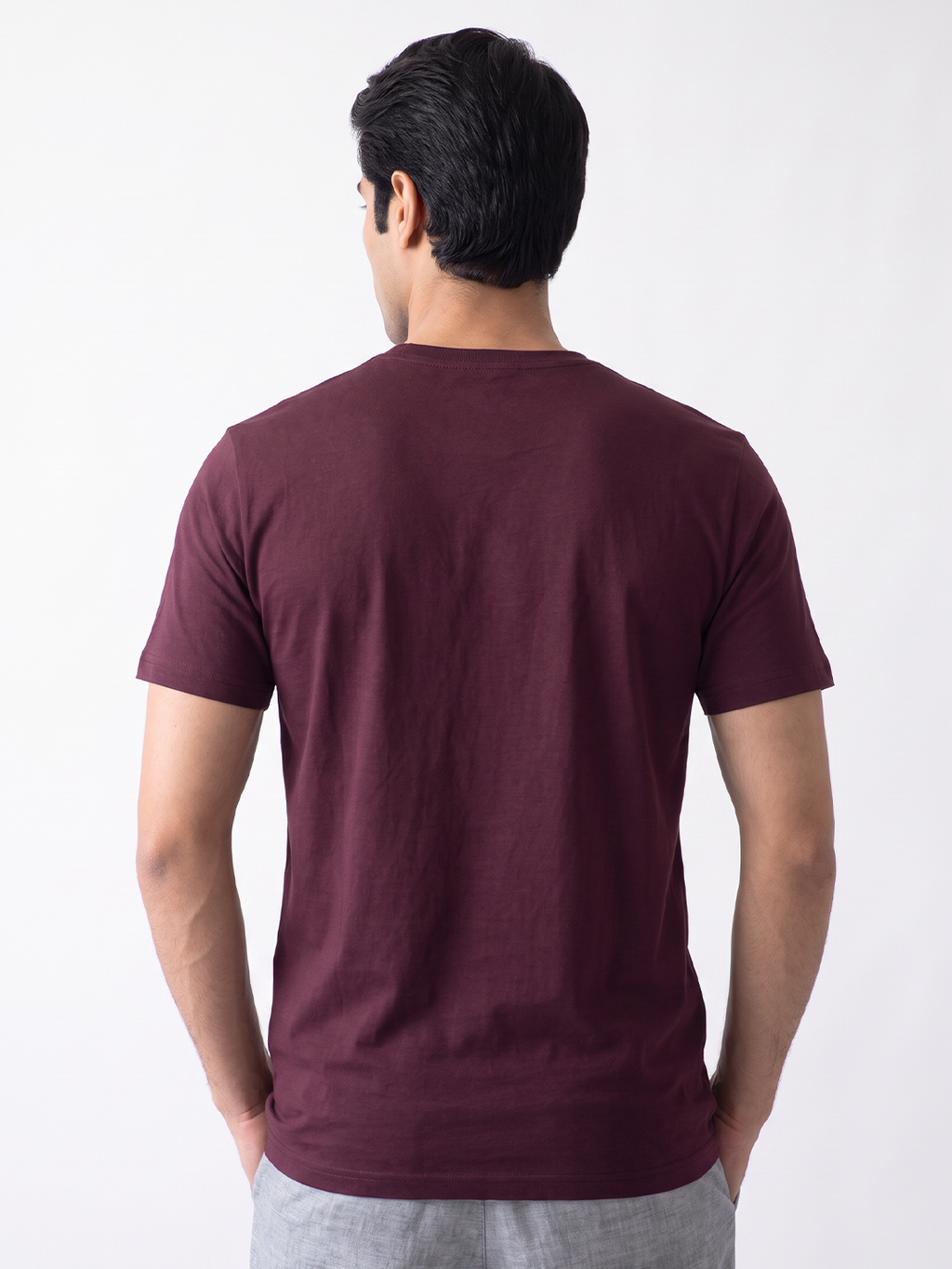 Men's 100% Cotton Regular Fit Tshirt Wine