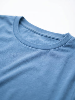 Men's Blue Cotton Bamboo Elastane Regular Fit Tshirt