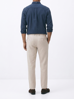 Men's Natural 100% Linen Regular Fit Pant