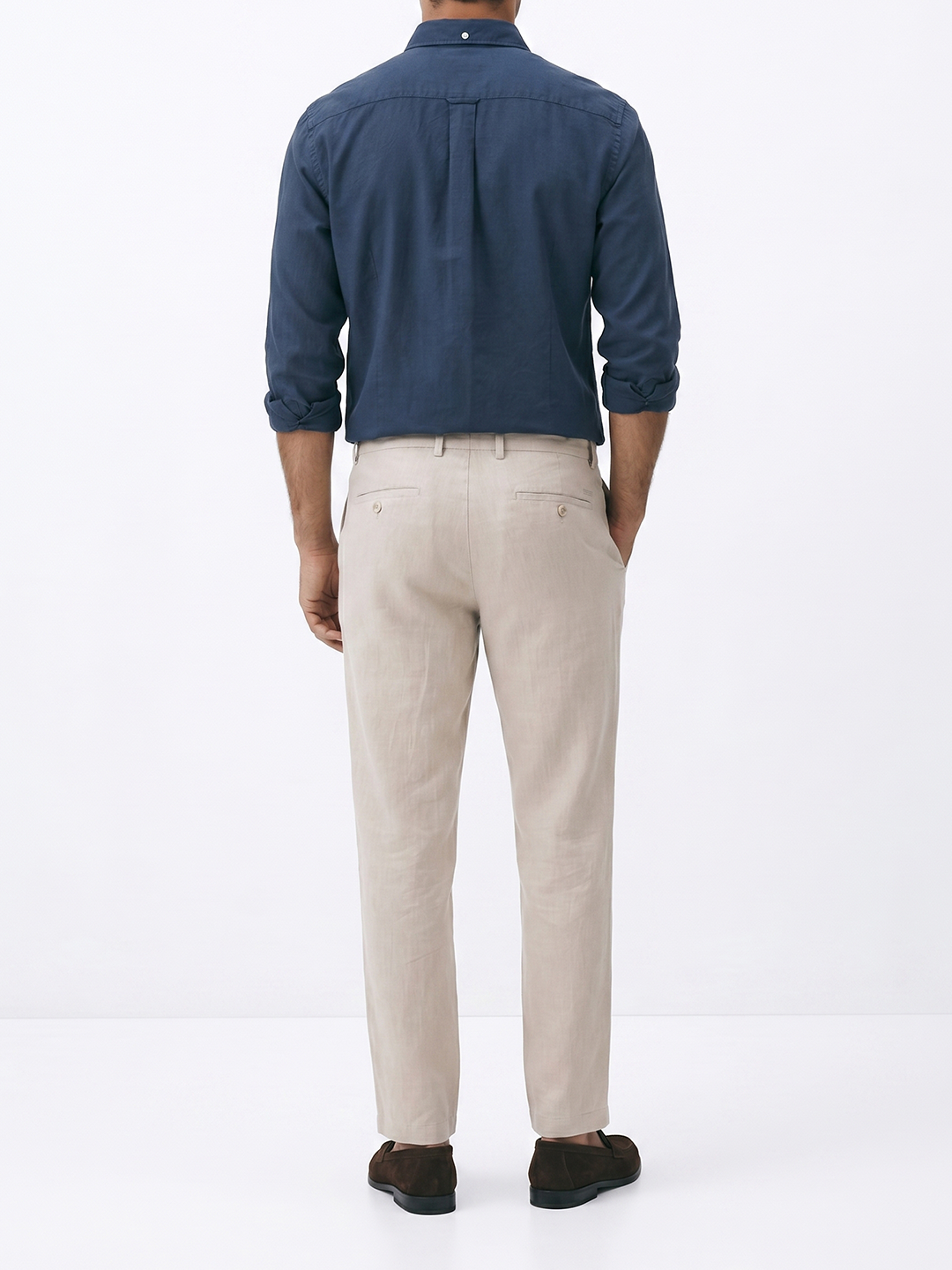 Men's Natural 100% Linen Regular Fit Pant
