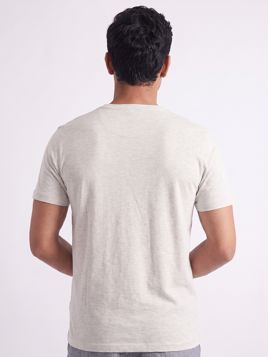 Men's 100% Cotton  Regular Fit Tshirt Ecru