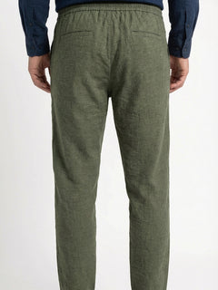 Men's 100% Cotton Regular Fit Side Pocket Pants Olive