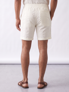 Men's 100% Cotton Regular Fit Shorts Offwhite