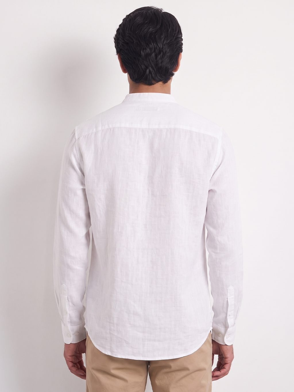 Men's 100% Linen Regular Fit Shirt White