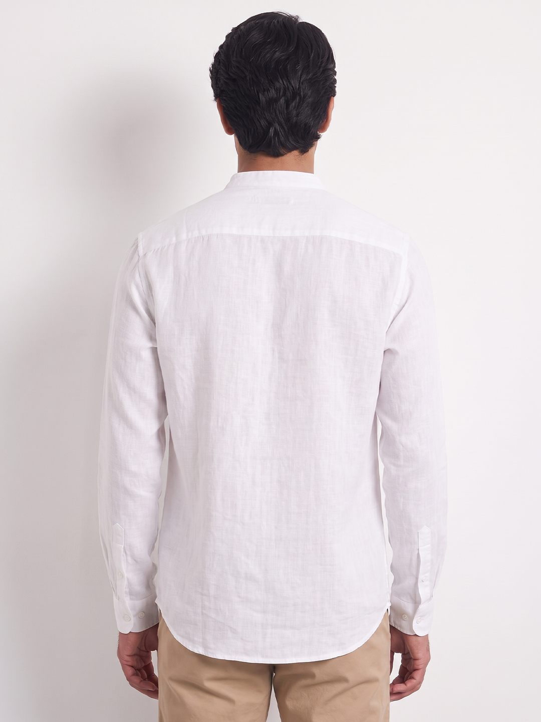 Men's 100% Linen Regular Fit Shirt White