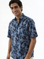 Men's Navy Modal Cotton Regular Fit Shirt