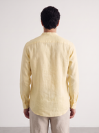 Men's Yellow Tencel Linen Regular Fit Shirt