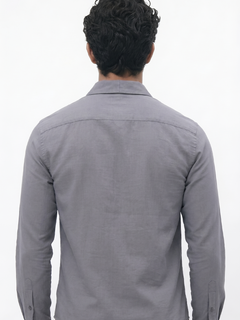 Men's Navy Tencel Linen Regular Fit Shirt