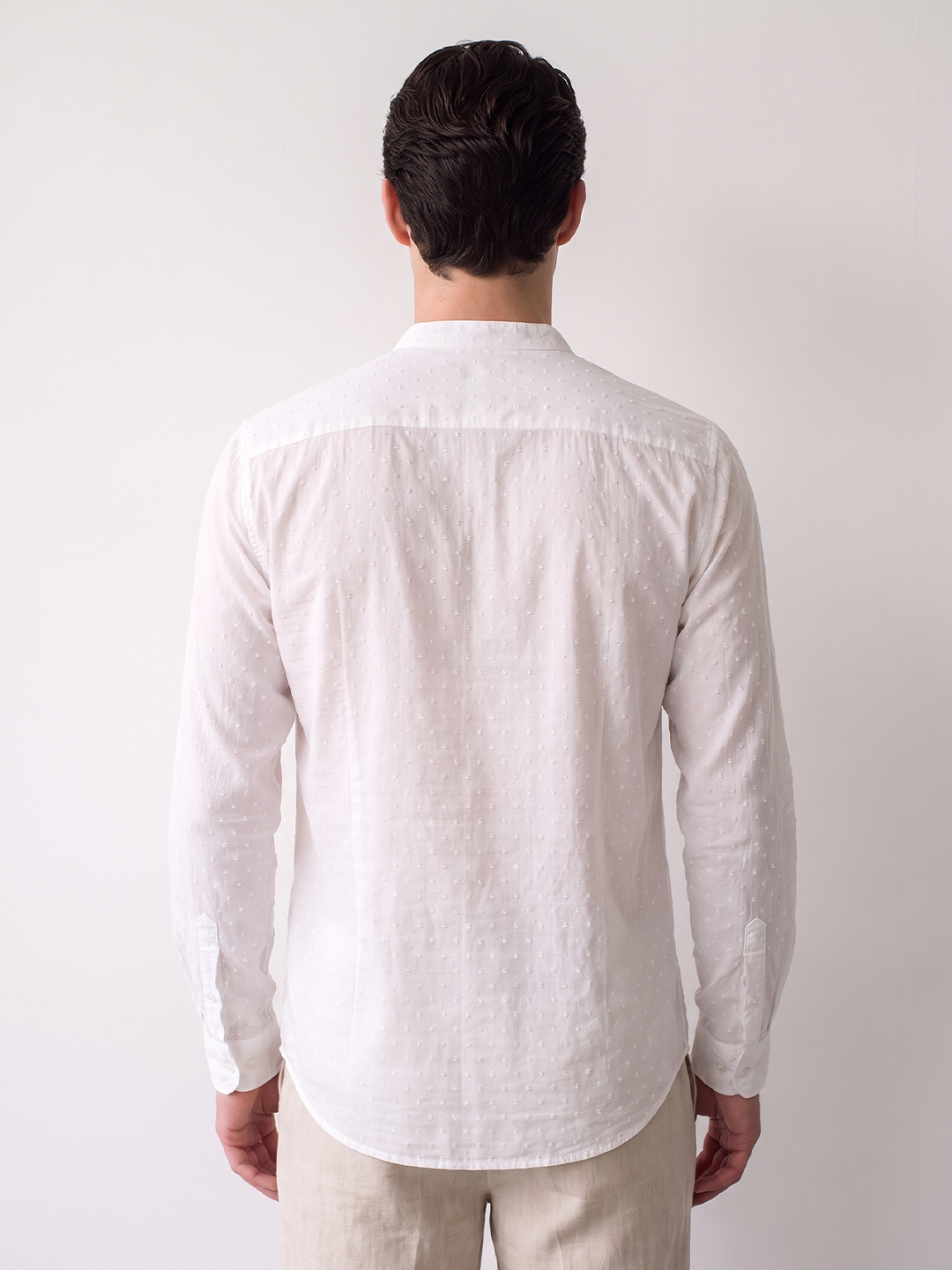 Men's White 100% Cotton Regular Fit Shirt