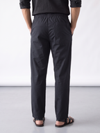 Men's Cotton Lycra Regular Fit Pocket Pants Black