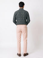 Men's Beige Cotton Lycra Slim Fit Pant