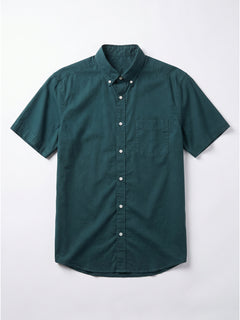 Men's Green Oxford 100% Cotton Regular Fit Shirt
