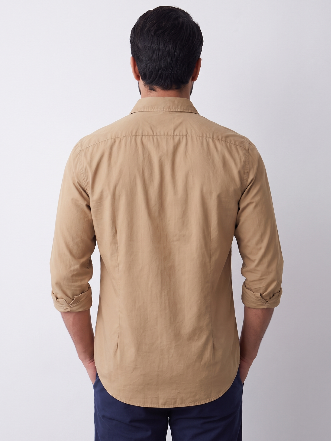 Men's 100% Cotton Regular Fit Shirt Khaki