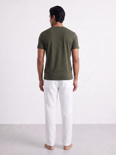 Men's Darkgreen 100% Organic Cotton Regular Fit Tshirt
