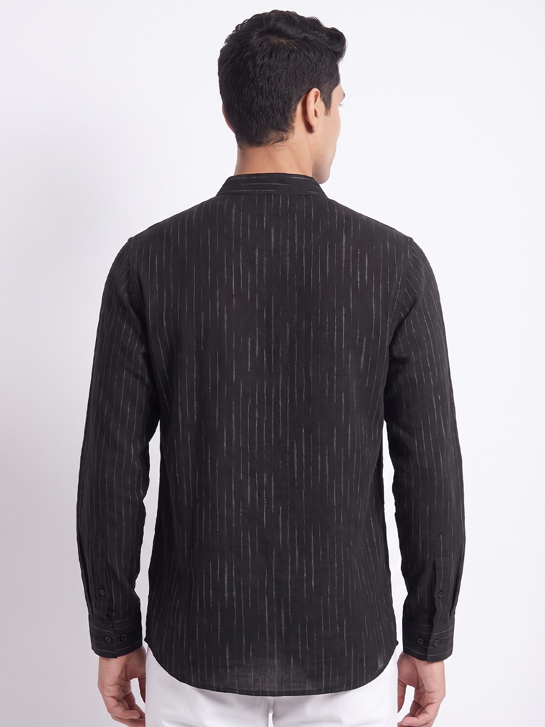 Men's 100% Cotton  Regular Fit Kurta Shirt Black