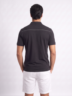 Men's Navy Cotton Elastane Slim Fit Tshirt