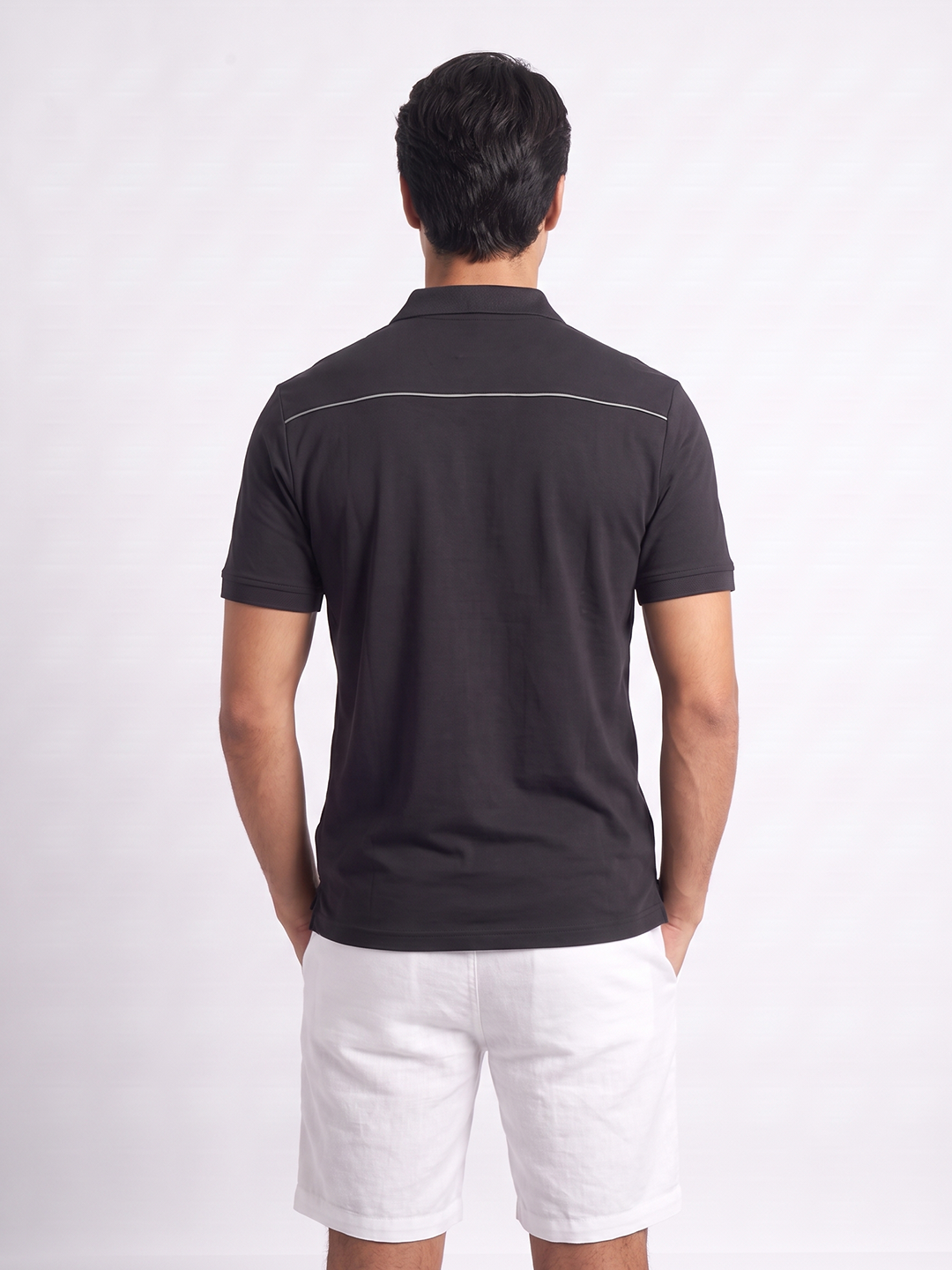 Men's Navy Cotton Elastane Slim Fit Tshirt