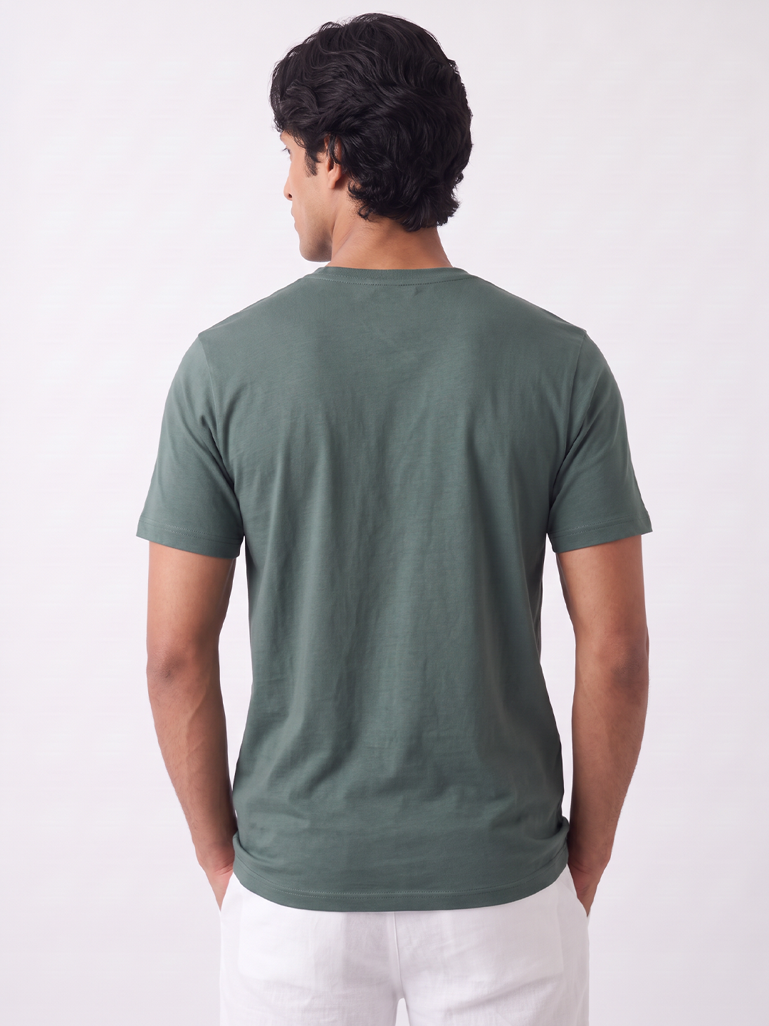 Men's 100% Cotton Regular Fit Tshirt Green