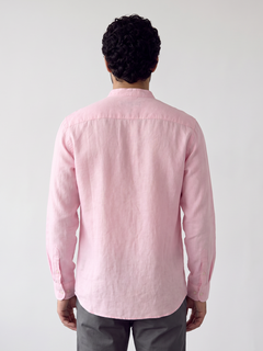 Men's Pink Tencel Linen Regular Fit Shirt