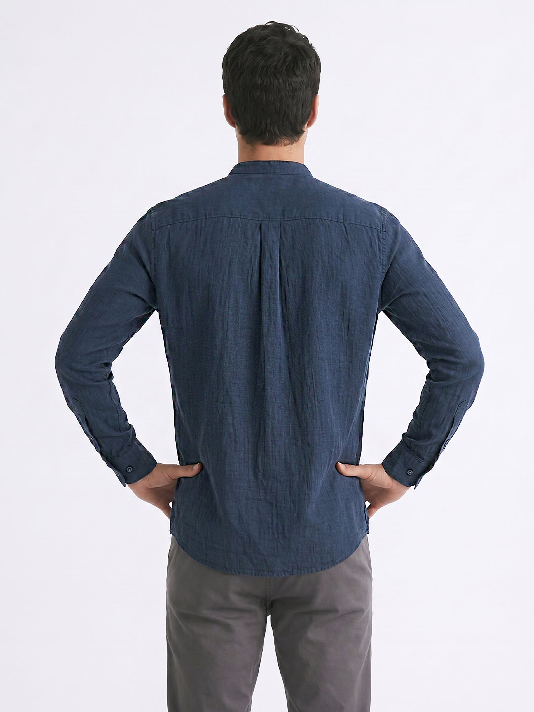 Men's Navy 100% Cotton Regular Fit Shirt