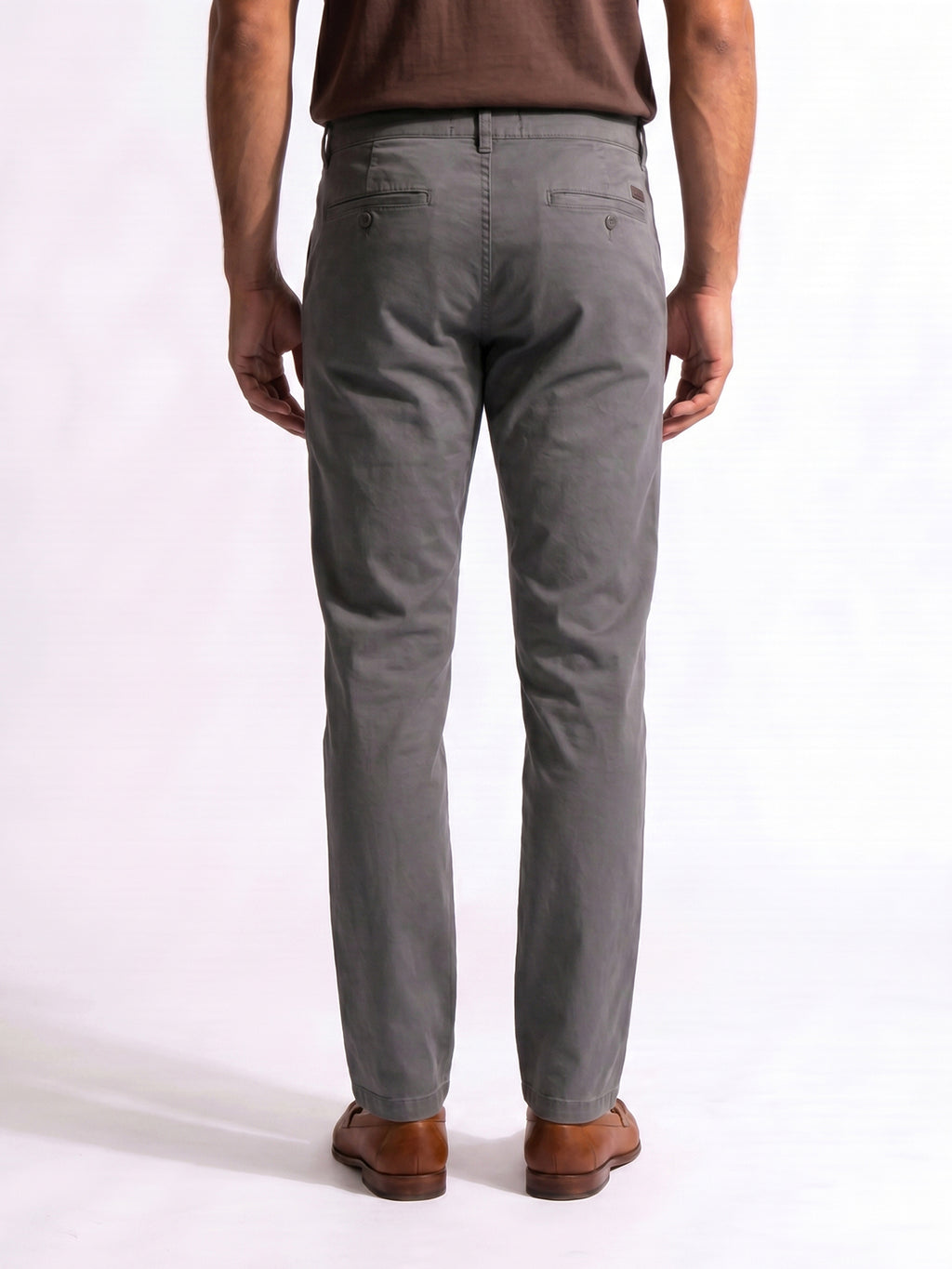 Men's Dark Grey Cotton Lycra Slim Fit Pant