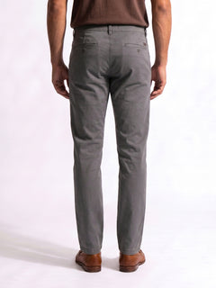 Men's Dark Grey Cotton Lycra Slim Fit Pant
