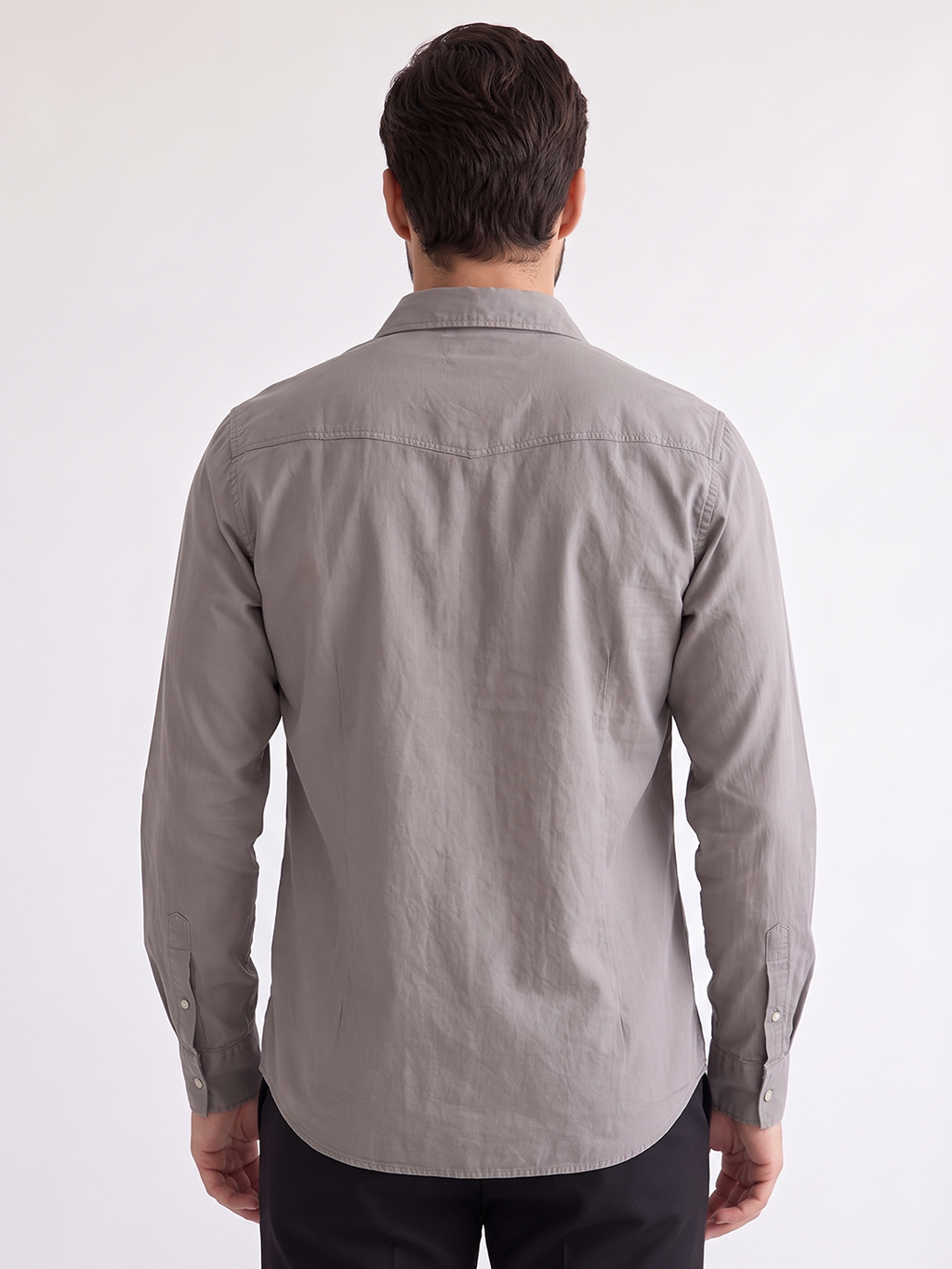 Men's Cotton Linen Regular Fit Shirt Slate
