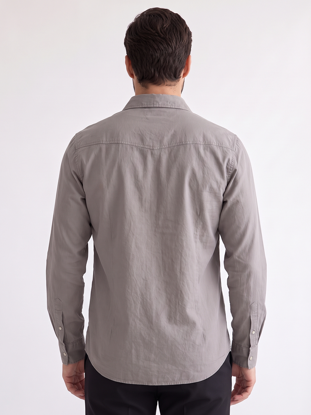 Men's Cotton Linen Regular Fit Shirt Slate