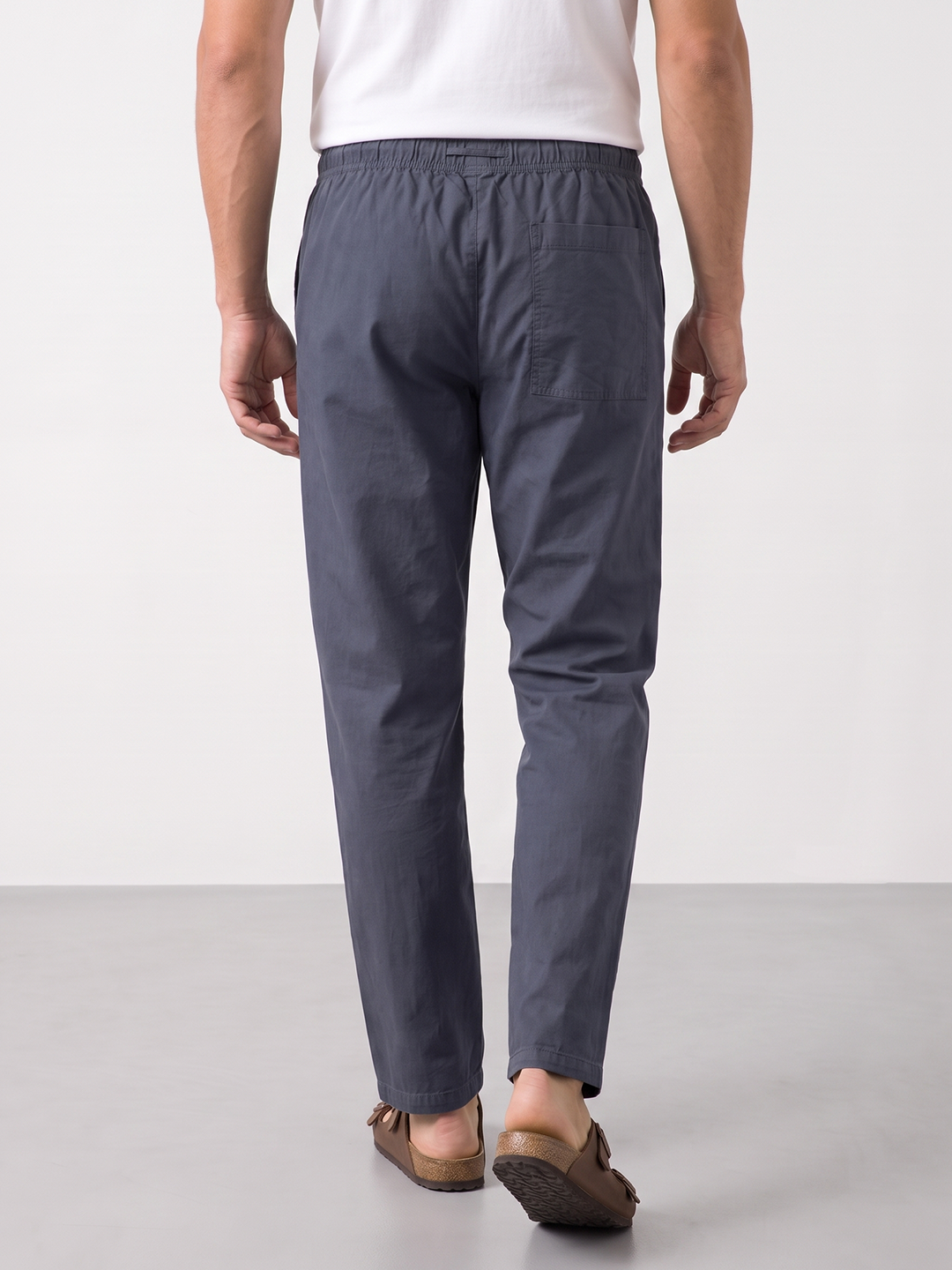 Men's Cotton Lycra Regular Fit Pocket Pants Navy