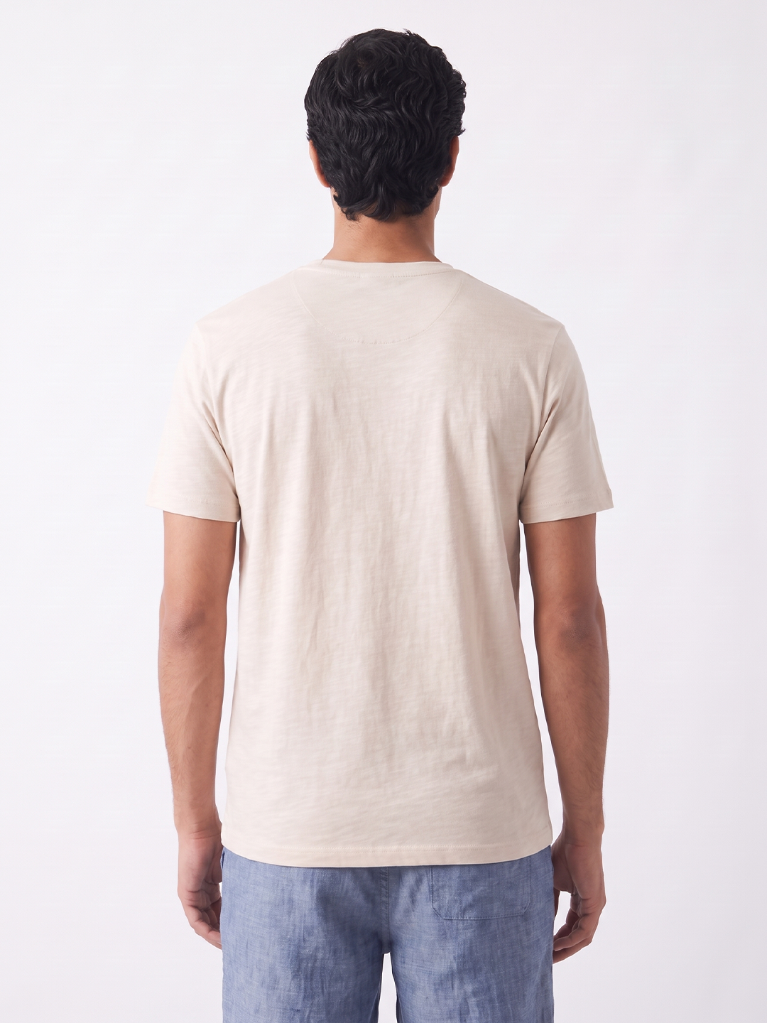 Men's 100% Cotton  Regular Fit Tshirt Natural
