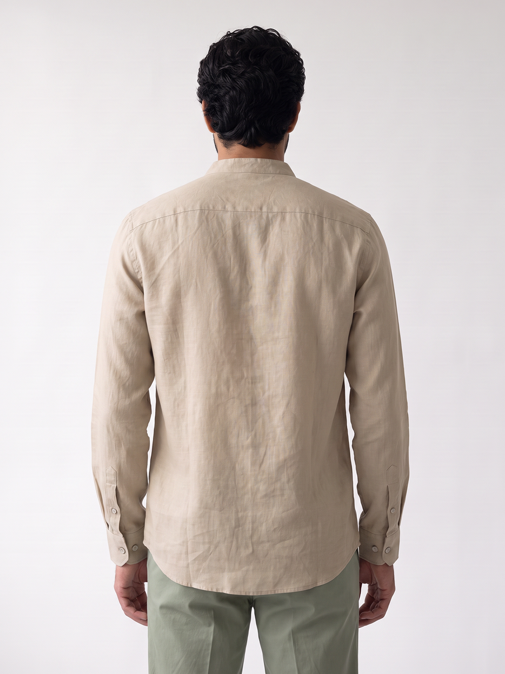 Men's Cotton Linen Regular Fit Shirt Natural