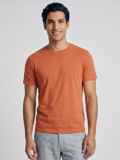 Men's Rust Cotton Bamboo Elastane Regular Fit Tshirt