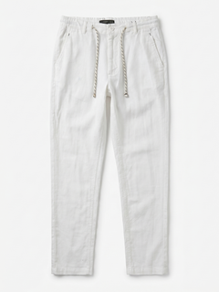 Men's White Cotton Linen Regular Fit Pant