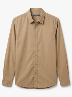 Men's 100% Cotton Regular Fit Shirt Khaki