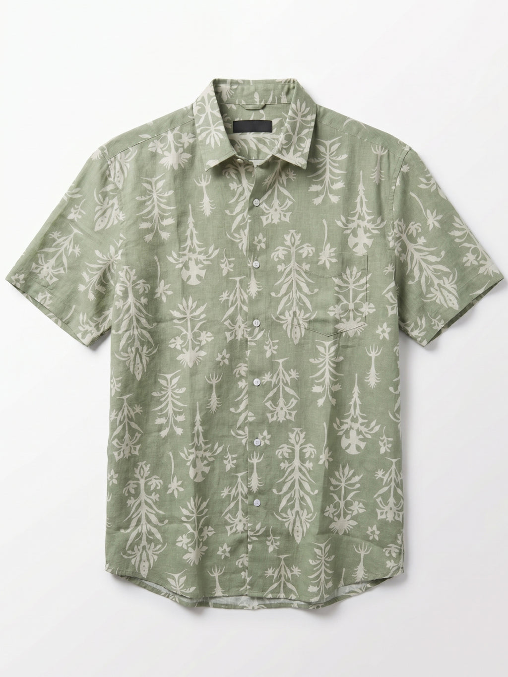 Men's Green Tencel Linen Regular Fit Shirt
