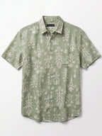 Men's Green Tencel Linen Regular Fit Shirt