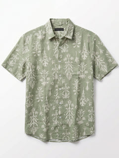 Men's Green Tencel Linen Regular Fit Shirt