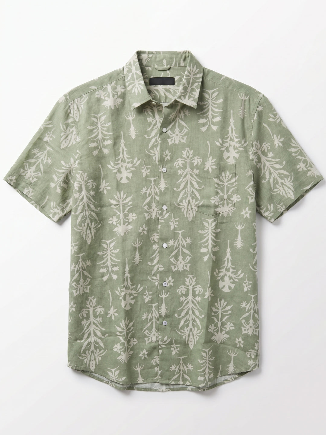 Men's Green Tencel Linen Regular Fit Shirt