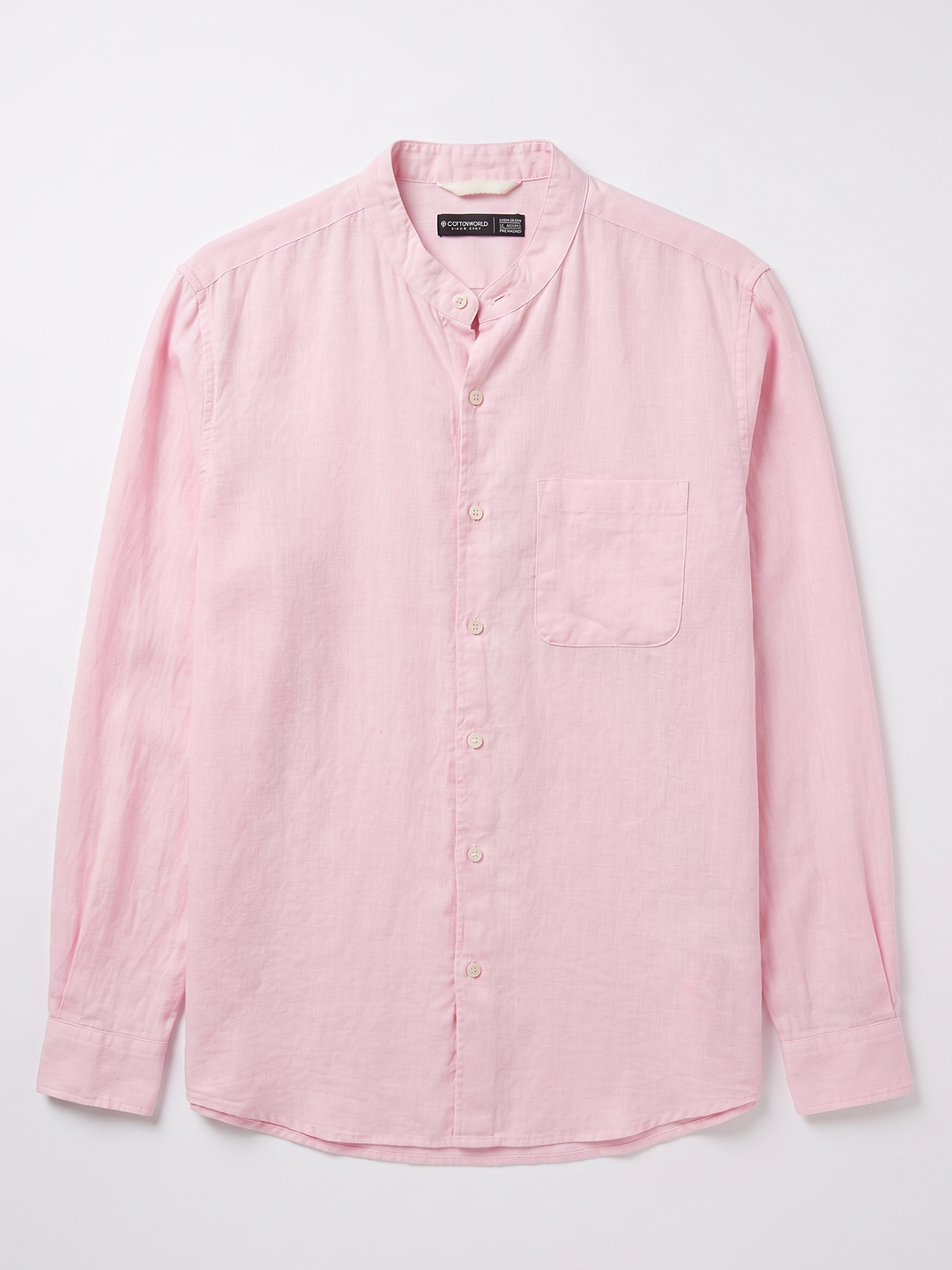 Men's Pink Tencel Linen Regular Fit Shirt