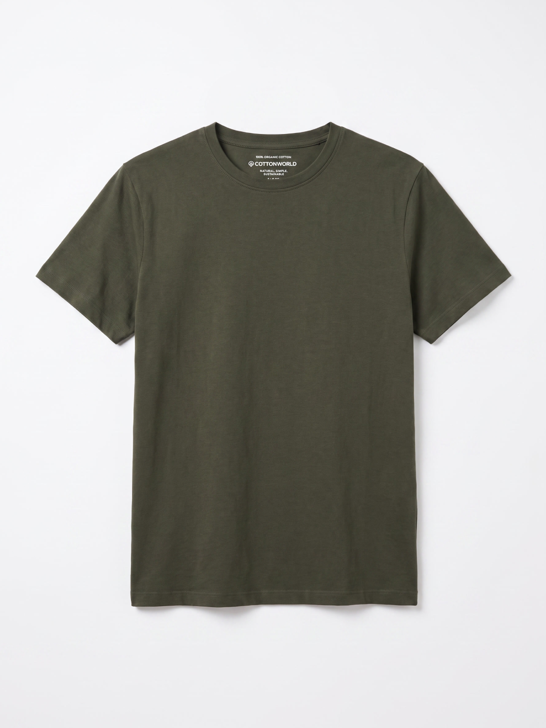 Men's Darkgreen 100% Organic Cotton Regular Fit Tshirt