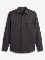 Men's Black Linen Cotton Regular Fit Shirt