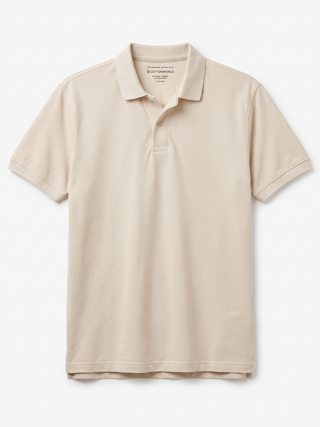 Men's Natural 100% Organic Cotton Regular Fit Tshirt